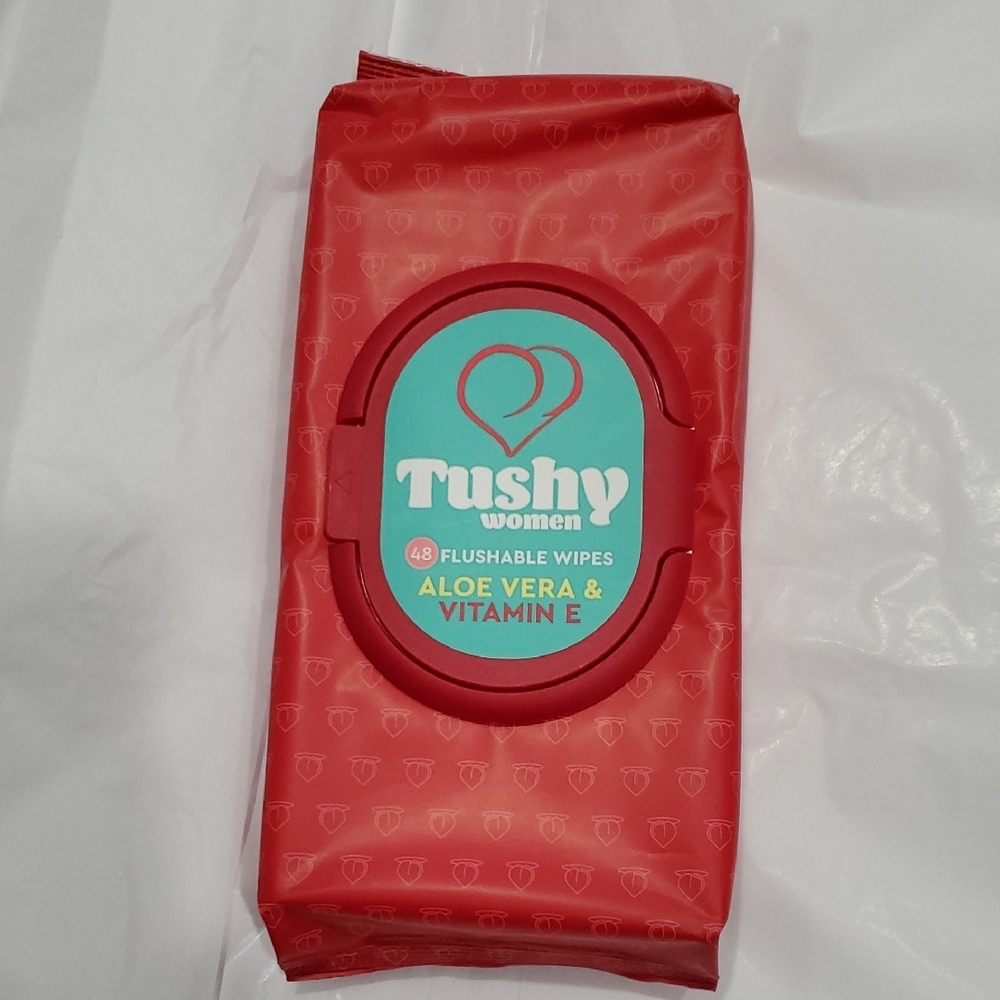 2pack Tushy women 96count aloe vera and vitamin E infused flushable‎ wipes new